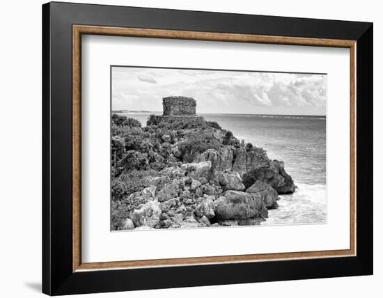 ¡Viva Mexico! B&W Collection - Tulum Mayan Archaeological Site-Philippe Hugonnard-Framed Photographic Print