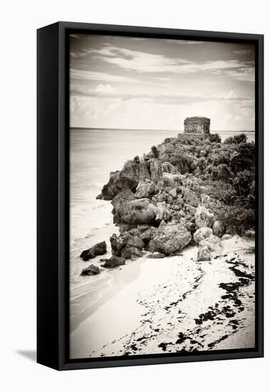 ¡Viva Mexico! B&W Collection - Tulum Riviera Maya VII-Philippe Hugonnard-Framed Premier Image Canvas