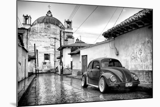 ¡Viva Mexico! B&W Collection - VW Beetle Car in San Cristobal de Las Casas-Philippe Hugonnard-Mounted Photographic Print