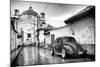¡Viva Mexico! B&W Collection - VW Beetle Car in San Cristobal de Las Casas-Philippe Hugonnard-Mounted Photographic Print