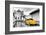 ?Viva Mexico! B&W Collection - Yellow VW Beetle Car in San Cristobal de Las Casas-Philippe Hugonnard-Framed Photographic Print