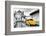 ?Viva Mexico! B&W Collection - Yellow VW Beetle Car in San Cristobal de Las Casas-Philippe Hugonnard-Framed Photographic Print