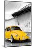 ¡Viva Mexico! B&W Collection - Yellow VW Beetle in San Cristobal de Las Casas-Philippe Hugonnard-Mounted Photographic Print