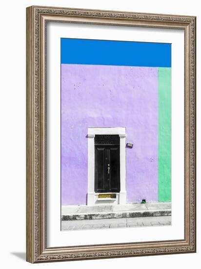 ¡Viva Mexico! Collection - 124 Street Campeche - Mauve & Green Wall-Philippe Hugonnard-Framed Photographic Print