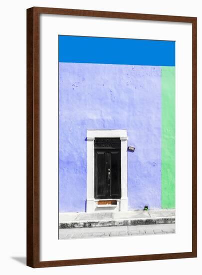 ¡Viva Mexico! Collection - 124 Street Campeche - Purple & Green Wall-Philippe Hugonnard-Framed Photographic Print