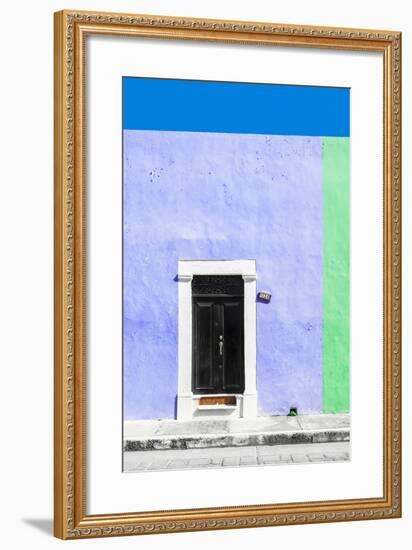 ¡Viva Mexico! Collection - 124 Street Campeche - Purple & Green Wall-Philippe Hugonnard-Framed Photographic Print