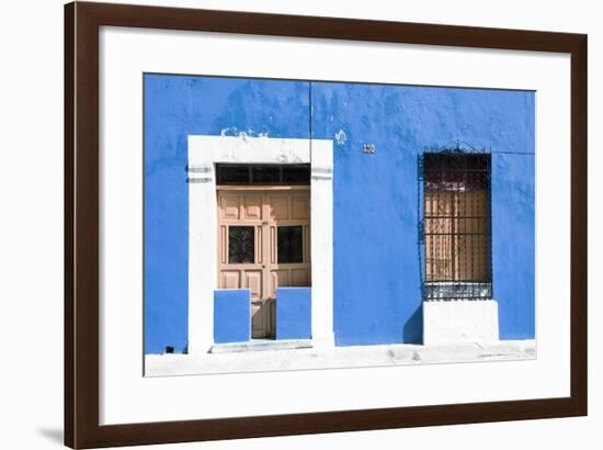 ¡Viva Mexico! Collection - 130 Street Campeche - Blue Wall-Philippe Hugonnard-Framed Photographic Print