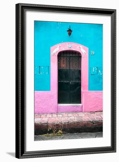 ¡Viva Mexico! Collection - 19e Door and Light Blue Wall-Philippe Hugonnard-Framed Photographic Print