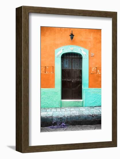 ¡Viva Mexico! Collection - 19e Door and Orange Wall-Philippe Hugonnard-Framed Photographic Print