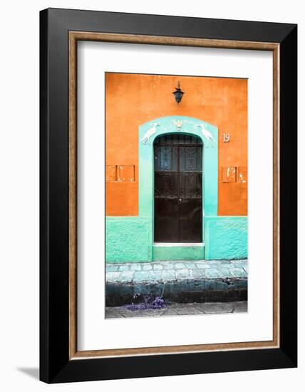 ¡Viva Mexico! Collection - 19e Door and Orange Wall-Philippe Hugonnard-Framed Photographic Print