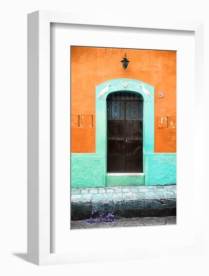 ¡Viva Mexico! Collection - 19e Door and Orange Wall-Philippe Hugonnard-Framed Photographic Print