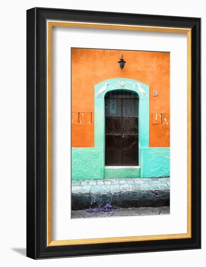 ¡Viva Mexico! Collection - 19e Door and Orange Wall-Philippe Hugonnard-Framed Photographic Print