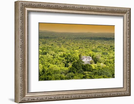 ¡Viva Mexico! Collection - Ancient Maya City within the jungle at Sunset - Calakmul-Philippe Hugonnard-Framed Photographic Print