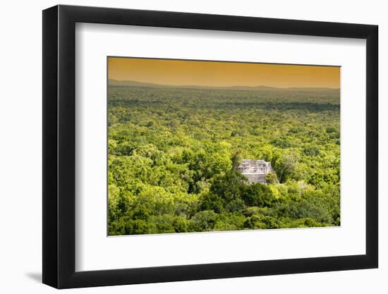 ¡Viva Mexico! Collection - Ancient Maya City within the jungle at Sunset - Calakmul-Philippe Hugonnard-Framed Photographic Print