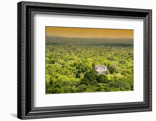 ¡Viva Mexico! Collection - Ancient Maya City within the jungle at Sunset - Calakmul-Philippe Hugonnard-Framed Photographic Print