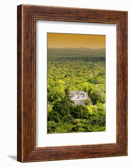 ¡Viva Mexico! Collection - Ancient Maya City within the jungle at Sunset II - Calakmul-Philippe Hugonnard-Framed Photographic Print