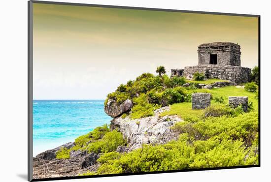 ¡Viva Mexico! Collection - Ancient Mayan Fortress in Riviera Maya at Sunset - Tulum-Philippe Hugonnard-Mounted Photographic Print