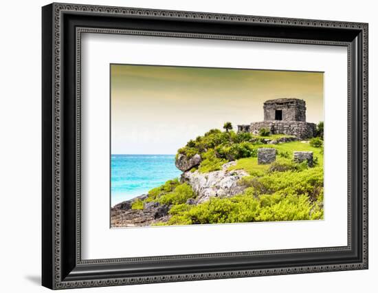 ¡Viva Mexico! Collection - Ancient Mayan Fortress in Riviera Maya at Sunset - Tulum-Philippe Hugonnard-Framed Photographic Print
