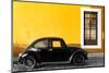 ¡Viva Mexico! Collection - Black VW Beetle Car with Gold Street Wall-Philippe Hugonnard-Mounted Photographic Print
