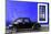 ¡Viva Mexico! Collection - Black VW Beetle Car with Royal Blue Street Wall-Philippe Hugonnard-Mounted Photographic Print