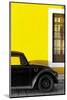 ¡Viva Mexico! Collection - Black VW Beetle with Yellow Street Wall-Philippe Hugonnard-Mounted Photographic Print