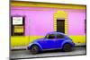 ¡Viva Mexico! Collection - Classic Royal Blue VW Beetle Car and Colorful Wall-Philippe Hugonnard-Mounted Photographic Print