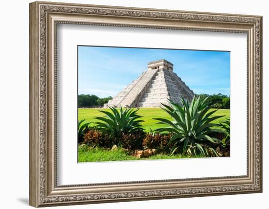 ¡Viva Mexico! Collection - El Castillo Pyramid of the Chichen Itza-Philippe Hugonnard-Framed Photographic Print