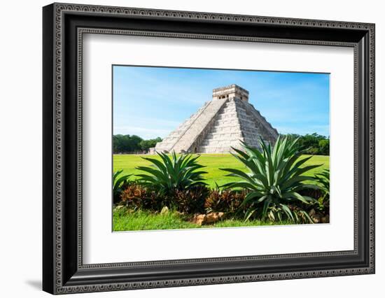 ¡Viva Mexico! Collection - El Castillo Pyramid of the Chichen Itza-Philippe Hugonnard-Framed Photographic Print