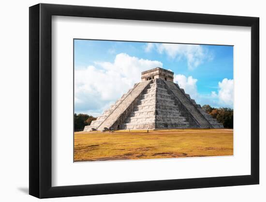 ¡Viva Mexico! Collection - El Castillo Pyramid with Fall Colors in Chichen Itza-Philippe Hugonnard-Framed Photographic Print