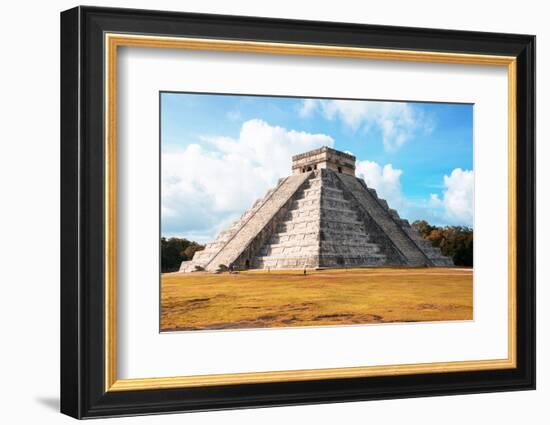 ¡Viva Mexico! Collection - El Castillo Pyramid with Fall Colors in Chichen Itza-Philippe Hugonnard-Framed Photographic Print