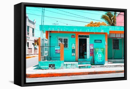 ¡Viva Mexico! Collection - "La Esquina" Coral Green Supermarket - Cancun-Philippe Hugonnard-Framed Premier Image Canvas