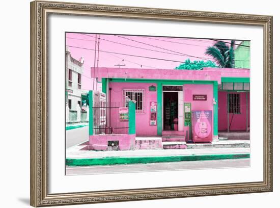 ¡Viva Mexico! Collection - "La Esquina" Pink Supermarket - Cancun-Philippe Hugonnard-Framed Photographic Print