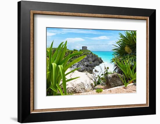 ¡Viva Mexico! Collection - Mayan Archaeological Site with Iguana - Tulum-Philippe Hugonnard-Framed Photographic Print