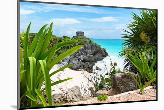 ¡Viva Mexico! Collection - Mayan Archaeological Site with Iguana - Tulum-Philippe Hugonnard-Mounted Photographic Print