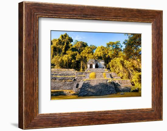 ¡Viva Mexico! Collection - Mayan Ruins with Fall Colors in Palenque-Philippe Hugonnard-Framed Photographic Print