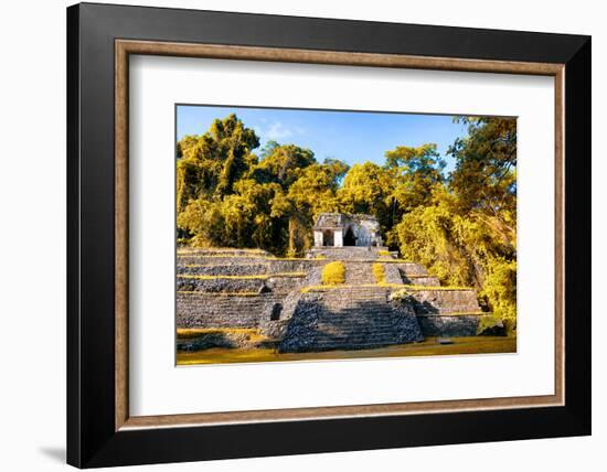 ¡Viva Mexico! Collection - Mayan Ruins with Fall Colors in Palenque-Philippe Hugonnard-Framed Photographic Print