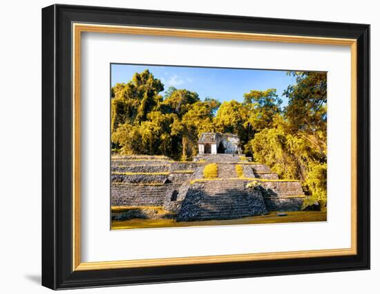 ¡Viva Mexico! Collection - Mayan Ruins with Fall Colors in Palenque-Philippe Hugonnard-Framed Photographic Print