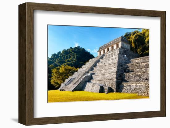¡Viva Mexico! Collection - Mayan Temple of Inscriptions with Fall Colors - Palenque-Philippe Hugonnard-Framed Photographic Print