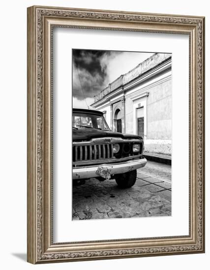 ¡Viva Mexico! Collection - Old Black Jeep and Colorful Street II-Philippe Hugonnard-Framed Photographic Print