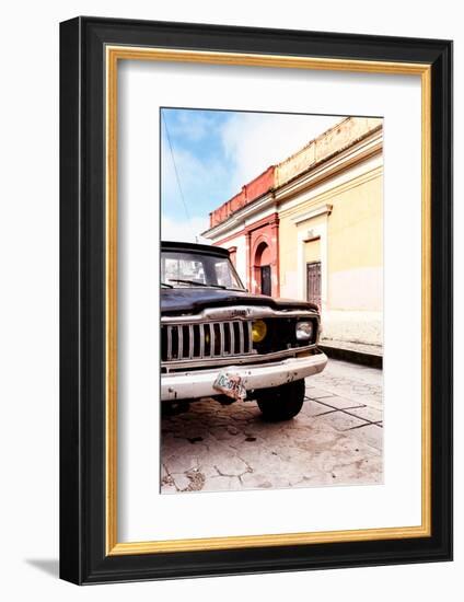 ¡Viva Mexico! Collection - Old Black Jeep and Colorful Street III-Philippe Hugonnard-Framed Photographic Print