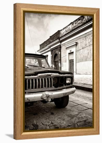 ¡Viva Mexico! Collection - Old Black Jeep and Colorful Street IV-Philippe Hugonnard-Framed Premier Image Canvas