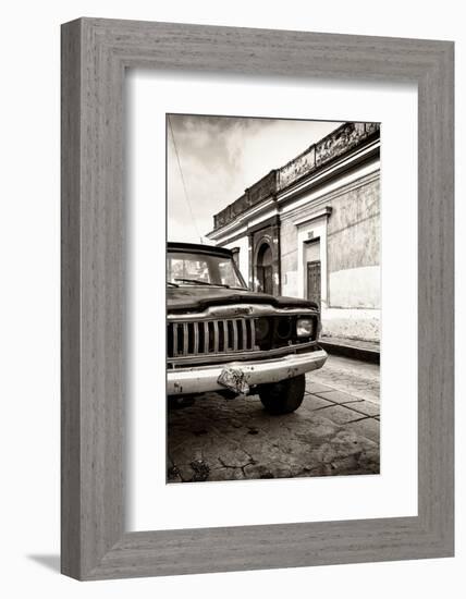 ¡Viva Mexico! Collection - Old Black Jeep and Colorful Street IV-Philippe Hugonnard-Framed Photographic Print