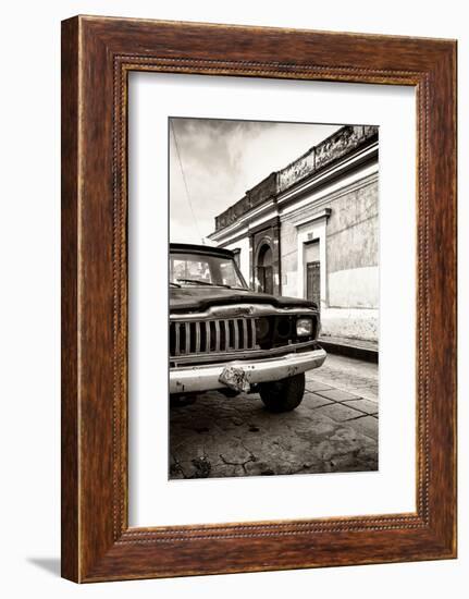 ¡Viva Mexico! Collection - Old Black Jeep and Colorful Street IV-Philippe Hugonnard-Framed Photographic Print