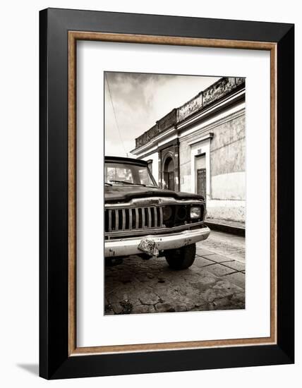 ¡Viva Mexico! Collection - Old Black Jeep and Colorful Street IV-Philippe Hugonnard-Framed Photographic Print