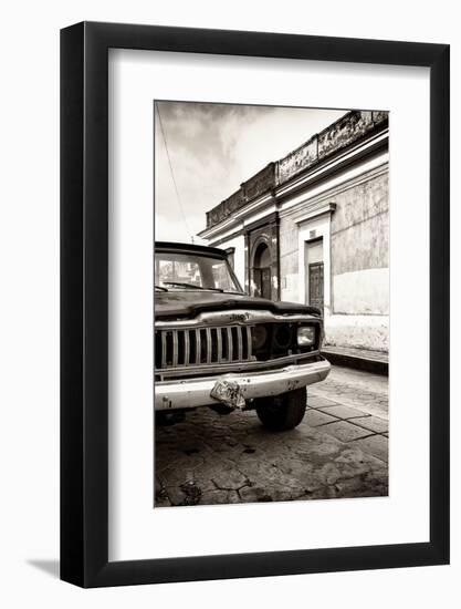 ¡Viva Mexico! Collection - Old Black Jeep and Colorful Street IV-Philippe Hugonnard-Framed Photographic Print