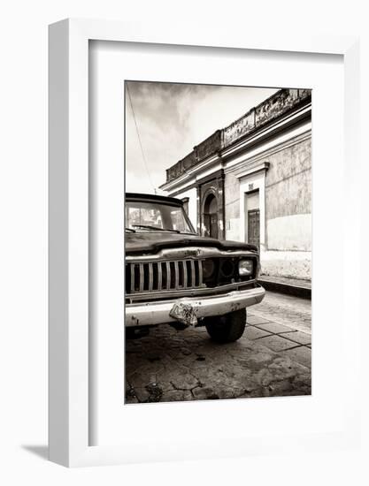 ¡Viva Mexico! Collection - Old Black Jeep and Colorful Street IV-Philippe Hugonnard-Framed Photographic Print