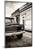 ¡Viva Mexico! Collection - Old Black Jeep and Colorful Street IV-Philippe Hugonnard-Mounted Photographic Print