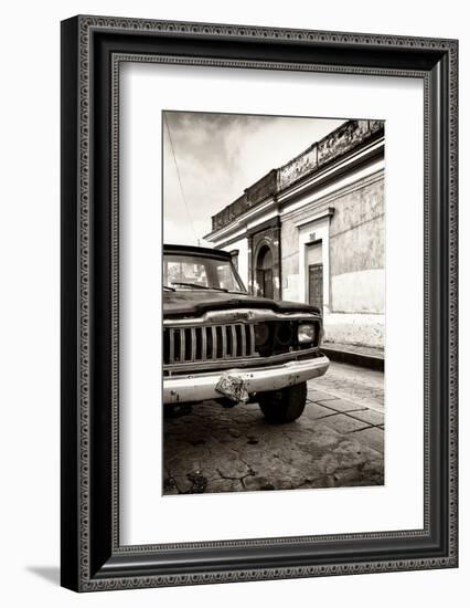 ¡Viva Mexico! Collection - Old Black Jeep and Colorful Street IV-Philippe Hugonnard-Framed Photographic Print