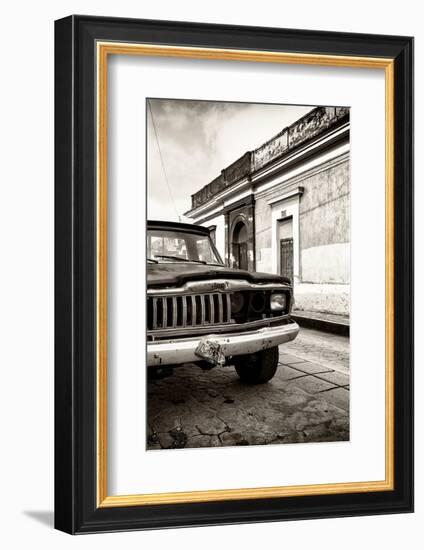 ¡Viva Mexico! Collection - Old Black Jeep and Colorful Street IV-Philippe Hugonnard-Framed Photographic Print