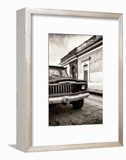 ¡Viva Mexico! Collection - Old Black Jeep and Colorful Street IV-Philippe Hugonnard-Framed Photographic Print